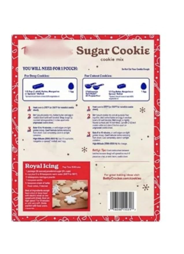 Sugar Cookie Mix Christmas Holiday Cookies 17.5 Oz - 5 Count (Pack of 1)