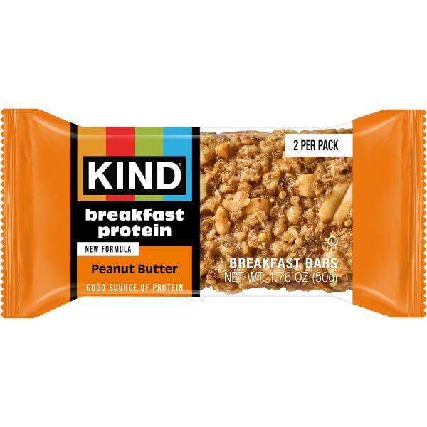 KIND Breakfast Protein Bars 8g Protein Gluten Free Peanut Butter 30 Count