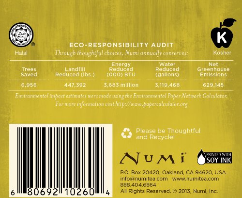 Numi Organic Tea Decaf Ginger Lemon 16 Count Box of Tea Bags (Pack of 3) Decaf Green Tea (Packaging May Vary)