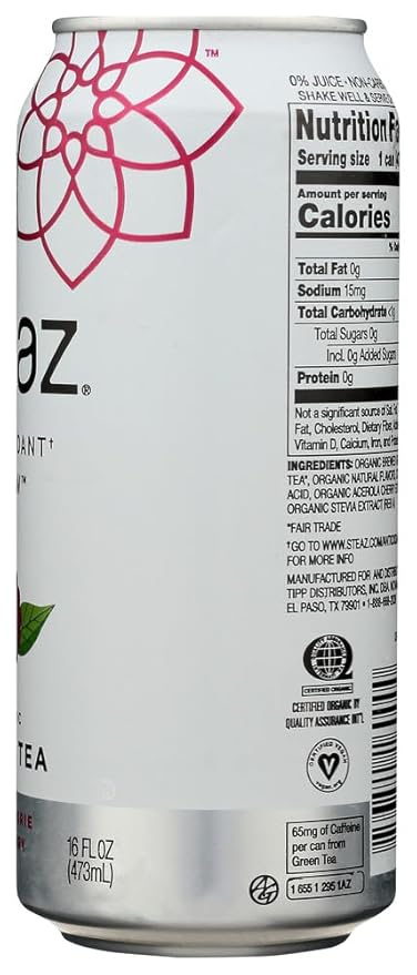Steaz ZERO Calorie Raspberry 48x 16 Oz