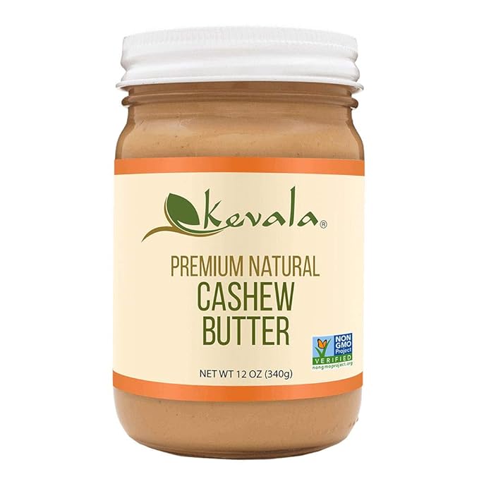 Kevala Cashew Butter - 3Pack Spreadable Cream for Sandwiches with no Additives Premium Natural Spread for Toast and Pancakes Nutritious Addition to Breakfast and Healthy Snacks Glass Jar 12 oz
