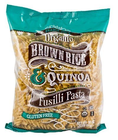 Organic Brown Rice and Quinoa Fusilli Pasta by Trader Joes - Gluten Free - 16 Oz - Pack of 4