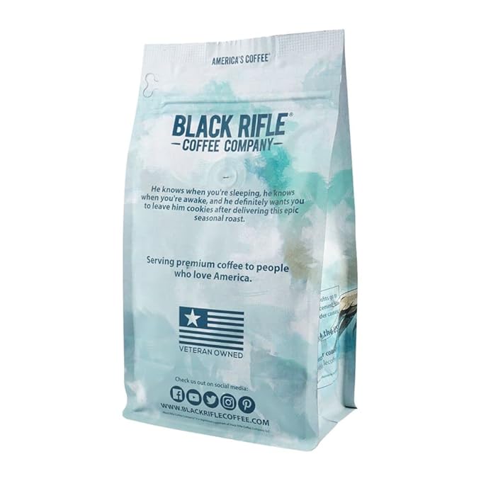 Black Rifle Coffee Company Thirty Presents Out Costa Rican Christmas Medium Roast Ground Coffee 12 OZ Bag