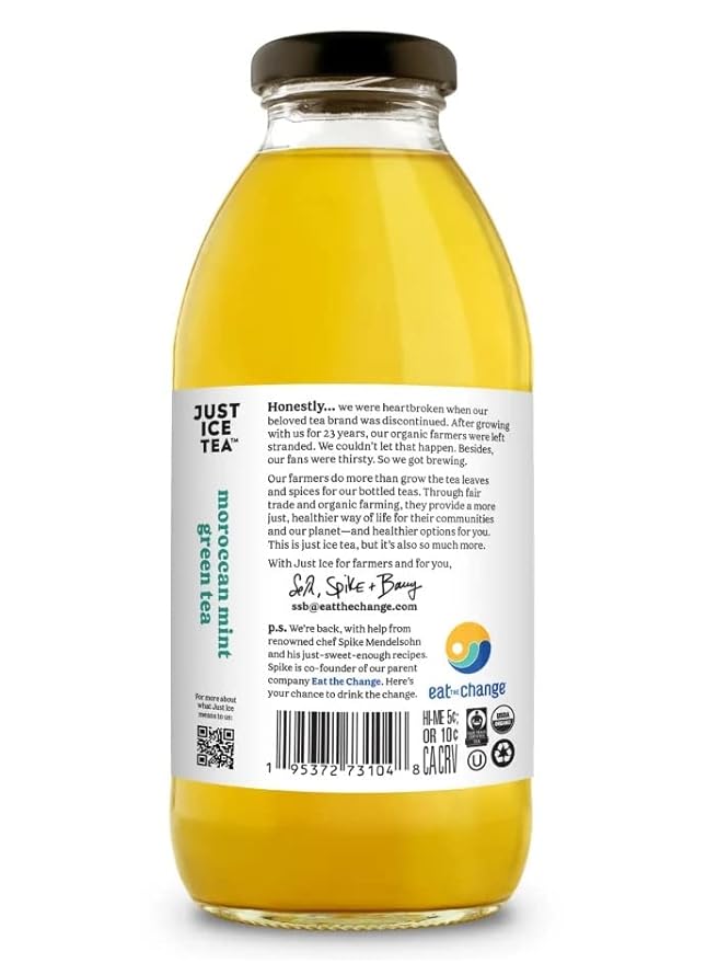 Just Ice Tea Organic Iced Tea 16 Fl Oz Glass Bottles