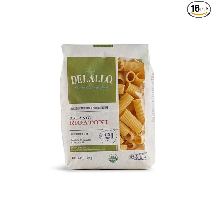 DELALLO PASTA SEMOLINA RIGATONI O 16 OZ (Pack of 16)