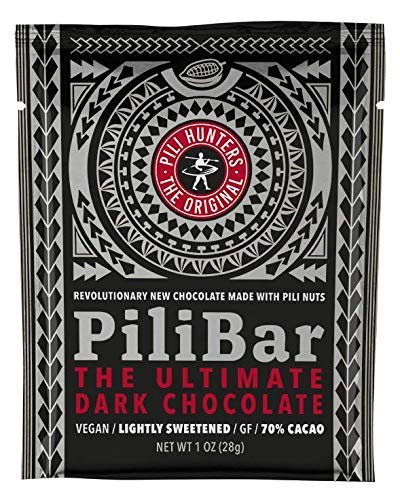 Pili Hunters - Classic PiliBar (1 oz Bars 5 Pack) Organic Dark Chocolate Bar with Pili Nuts 3 Grams of Coconut Sugar Regenerative Cacao Vegan/Paleo No Sugar Added AS SEEN ON SHARK TANK