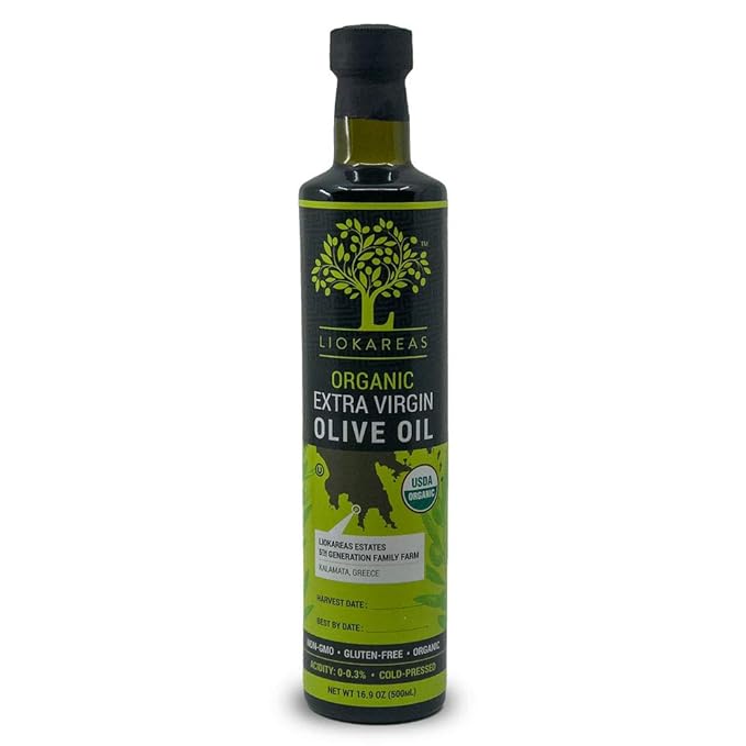Organic Extra Virgin Olive Oil – Premium Single-Source Greek EVOO with Cold-Pressed Koroneiki Olives – High Phenolic Content Unfiltered &amp Pure – For Heart Health &amp Gourmet Cooking – 500ml