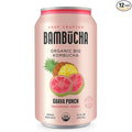 Bambucha Kombucha Guava Punch 12 Pack Case | Chef Crafted Flavor 100% Raw Kombucha Tea Drink | Organic Vegan Gluten Free Non GMO Probiotic (12 Fl Oz Cans)