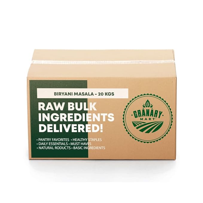 Natural Biryani Masala by Granary Mart – Gourmet Spice Blend - Ideal for layered vegetable and meat pilaf – Suitable for Vegetarians &amp Vegans - Affordable Bulk Rate – 44 lbs. Bulk Bag