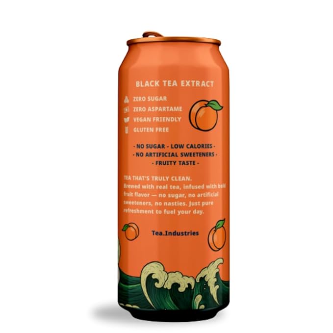 Green Tea with Peach Iced Tea – Sugar Free Low Calorie Antioxidant Drink Fruity Flavor 16oz Cans (12-Pack)