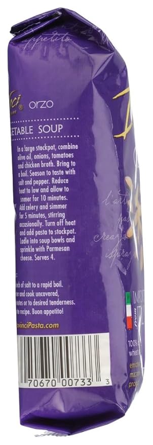 DaVinci Signature Orzo 16 Ounce Resealable Bags (Pack of 12)