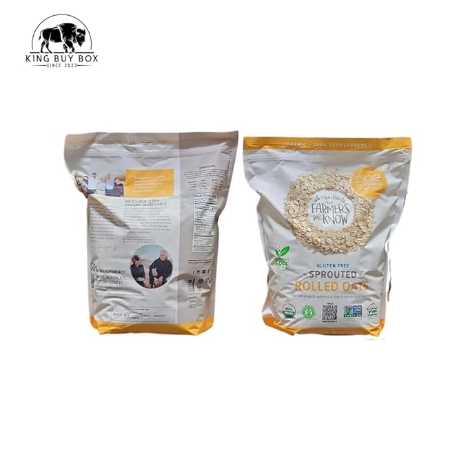 KING BUY BOX 1 PCS Bundle with cup Gluten Free Sprouted Rolled Oats 5 lbs. compatible with One Degree