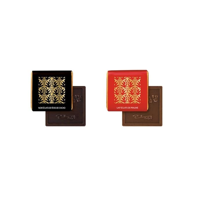 Maxim's de Paris 35 Count Gift Box - Dark &amp Milk French Chocolates Ganache Rocher Almond Praline Crepes Imported France Gourmet Assorted 195g