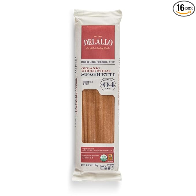 DeLallo Whole Wheat Spaghetti #4 1 Pound (Pack of 16)
