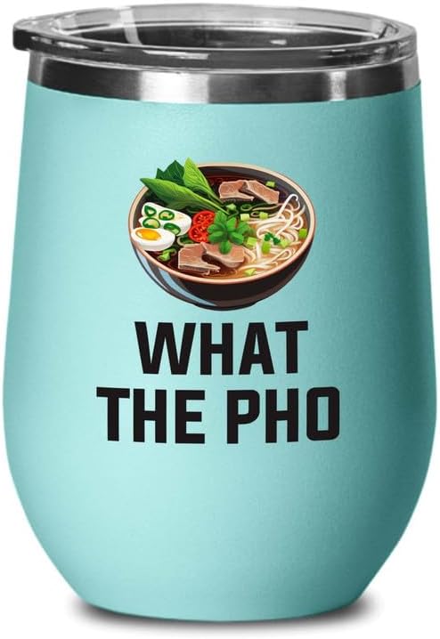 Ramen Lover Teal Edition Wine Tumbler 12oz - What the pho - Food Lovers chicken pumpkin vegan pantry spicy noodles