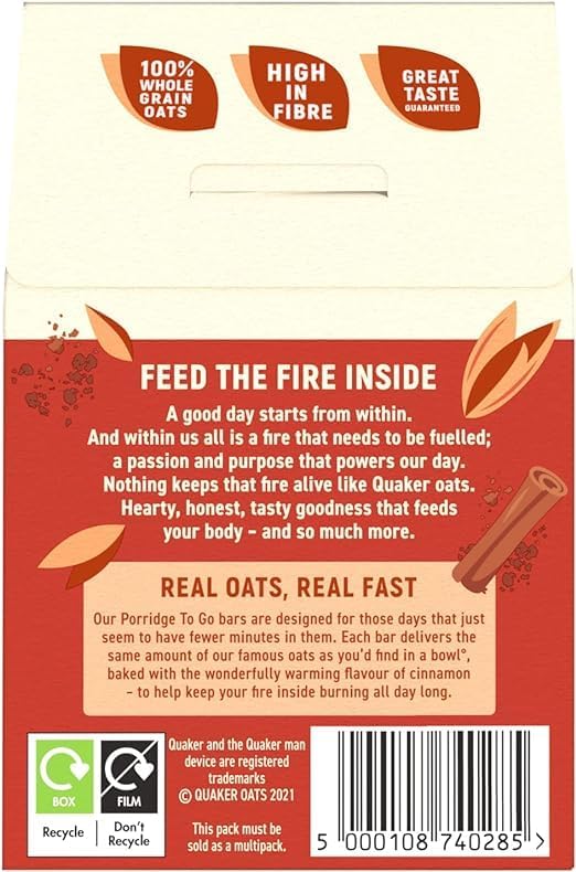 Generic Porridge To Go Cinnamon Squares 55 g Pack of 6