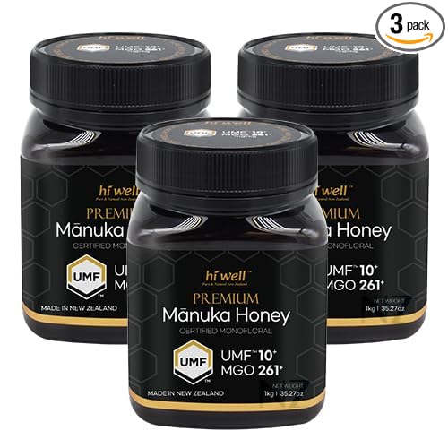 (Pack of 3) Hi Well Premium Manuka Honey Certified Monofloral UMF 10+ MGO 261+ 1kg