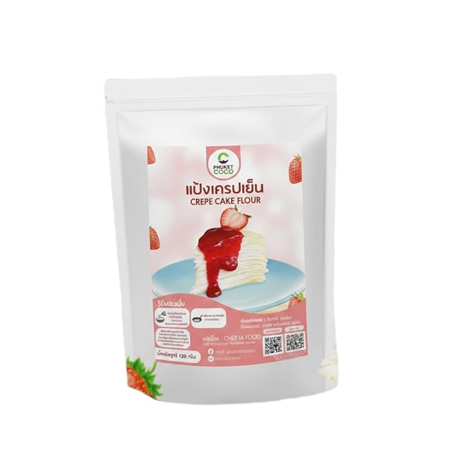 เชฟจ๋า Premium Soft Crepe Mix - Professional Grade Thin Crepe Batter Premix - Ideal for Mille Crepe Cakes and Chilled Dessert Wraps - Easy-to-Prepare Flour Blend (150g)
