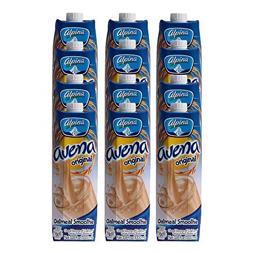 AVENA ALPINA Original Oatmeal Smoothie. Made With 100% Whole Grain Oats. Low Sugar Non-GMO Oats. Get Your Instant Oatmeal 12 Pack x 32 ounces each.