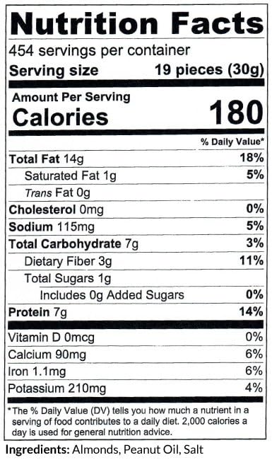 C.J. Dannemiller Chopped Almonds Bulk 30 LB Box Roasted &amp Salted Medium Chopped Almonds Perfect for Snacking Baking Cooking