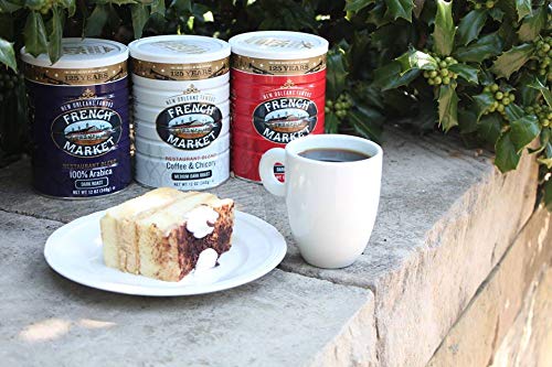 French Market Coffee &amp Chicory Restaurant Blend Medium-Dark Roast Ground Coffee Metal Can 12-Ounce (Pack of 4)