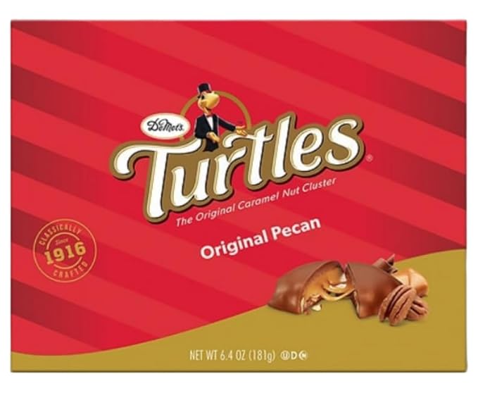 Demet's Original Turtles Caramel Nut Cluster | Pecan Chocolate and Caramel (2 pack) | Great For Christmas Valentines Birthdays | Bundled With Joy Bringers Fridge Magnet