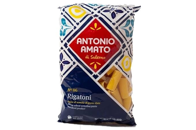 ANTONIO AMATO di Salerno -NO.18 Rigatoni - (Pack of 5 5lb total weight) - pasta di semola di grano duro - durum wheat semolina pasta macaroni product - Authentic Italain Pasta - PRODUCT OF ITALY