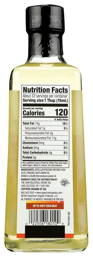 Spectrum Naturals Refined Safflower Oil 16 Oz (Pack of 3) - Pack Of 3