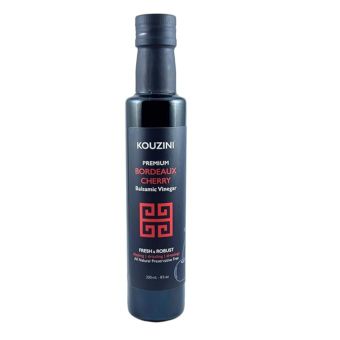 Kouzini Ultra Premium Bordeaux Cherry Balsamic Vinegar Aged Balsamic Vinegars from Modena Italy Premium Smooth &amp Full-Bodied Flavor 250ml Bottle