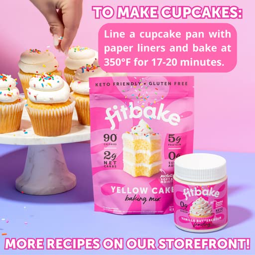 Fitbake Keto Cake Mixe Trio | Yellow Cake Chocolate Cake and Fudge Brownie |Low Carb Food | Sugar Free | Naturally Sweetened | Gluten Free Desserts and Keto Snacks No Added Sugar