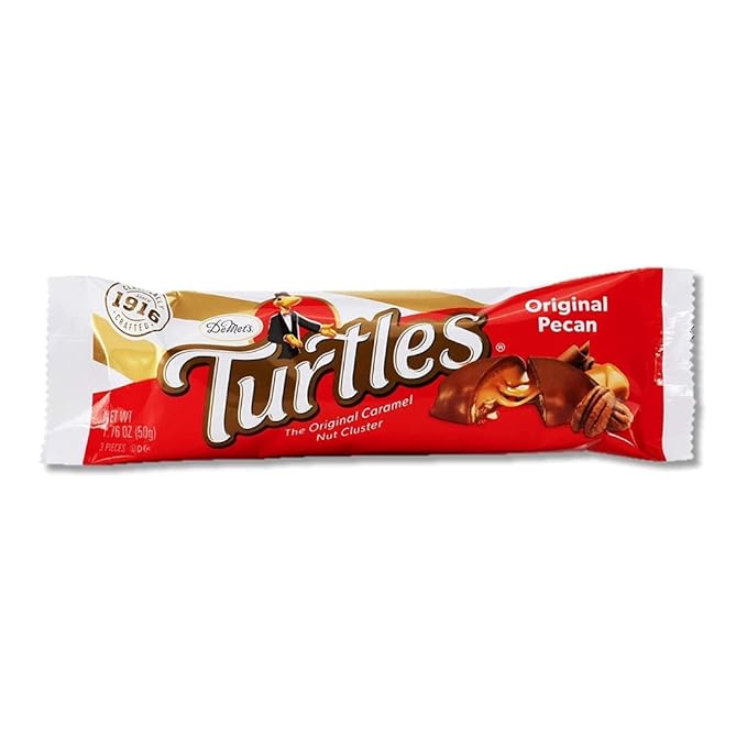 DeMet's Turtles Milk Chocolate Caramel Nut Cluster Bar (1.76 Ounce 3-Piece Bar 24 Count) Perfect Grab-N-Go Snack or Sit &amp Savor