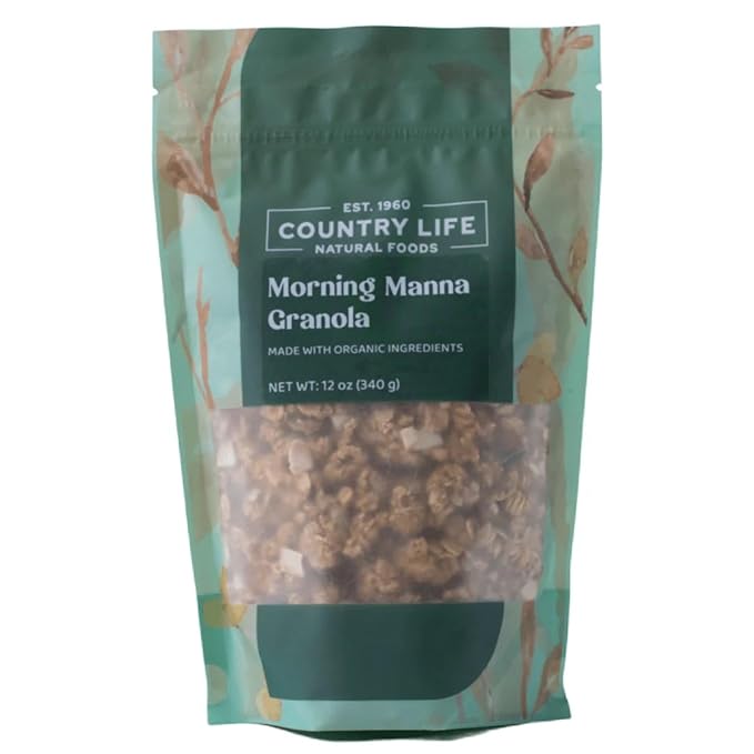 Organic Slow-Baked Granola Nut-Free - Morning Manna Granola - Oats Coconut Sunflower Seeds - Vegan Breakfast - 12 oz 3 lb &amp 25 lb Bulk (3 LB)