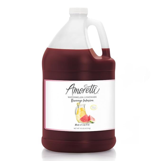 Amoretti - Watermelon Lemonade Beverage Infusion - Drink Mix &amp Water Enhancer with Pump for Flavoring Cocktails Waters Teas and other Beverages Preservative Free