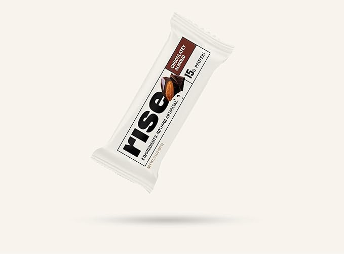 Rise Whey Protein Bars - Chocolatey Almond | Breakfast &amp Protein Snack (12 Pack)