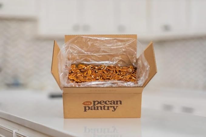 The Pecan Pantry Pecan Halves - Natural Raw Fancy Pecans Halves for Dishes and Desserts - U.S.A. Grown - Flavourful Shelled Whole Pecans Halves for Home Bakers &amp Chefs - 5 lb bulk box