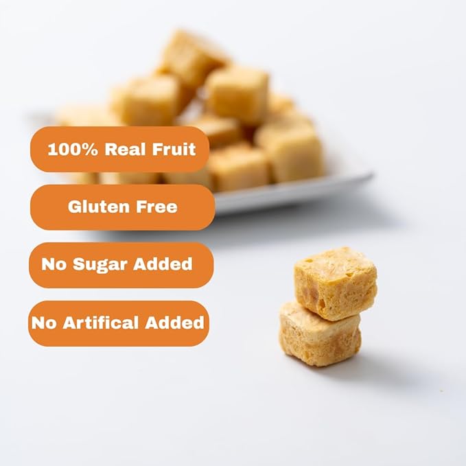 Juju-Oops Freeze-Dried Mango Snack Packs | 100% All Natural Crunchy &amp Healthy | Family Party Size – Best Snack for Kids &amp Adults | Non-GMO No Sugar &amp Additives Added Vegan Gluten free