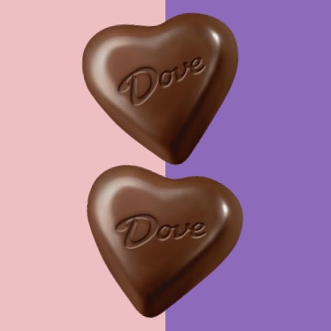 Sweetzo Dove Valentine's Day Chocolate Hearts Individually Wrapped Milk Dark and Strawberry Swirl 7.94 Ounces Each (Pack of 2) Full Size