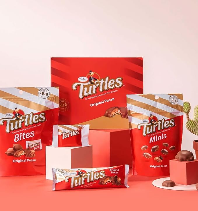 DeMet's Turtles Bites - Original Pecan - Individually Wrapped Candies - 0.58 oz. Pieces - One 25.5 oz. Box