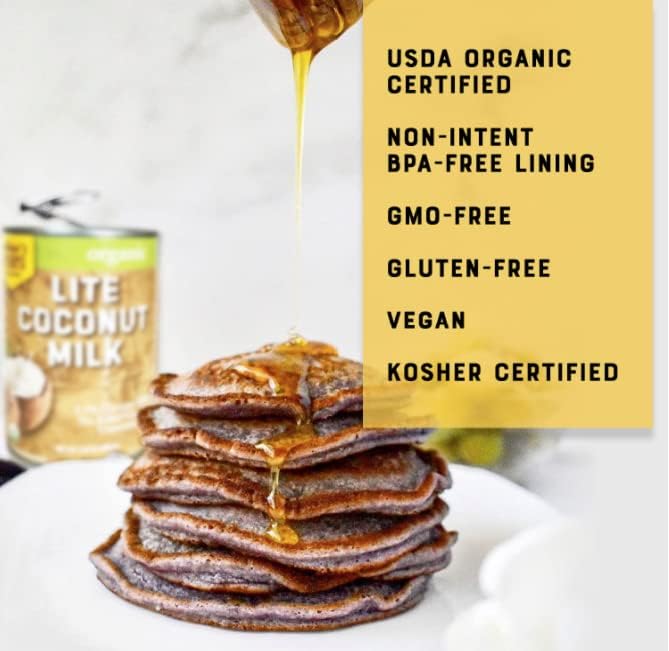 Organic Light Coconut Milk by Nature's Greatest Foods - 13.5 Oz - No Guar Gum No Preservatives - Gluten Free Vegan and Kosher- 5-7% Coconut Milk Fat Unsweetened (12-Pack)