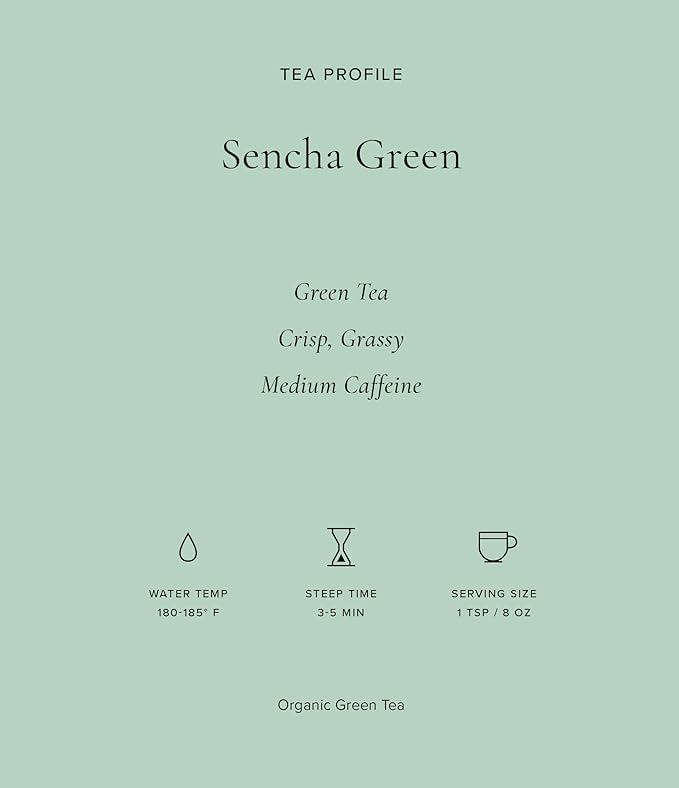 Art of Tea | Organic Sencha Green Tea Bags | 50 Pyramid Tea Bag Sachets