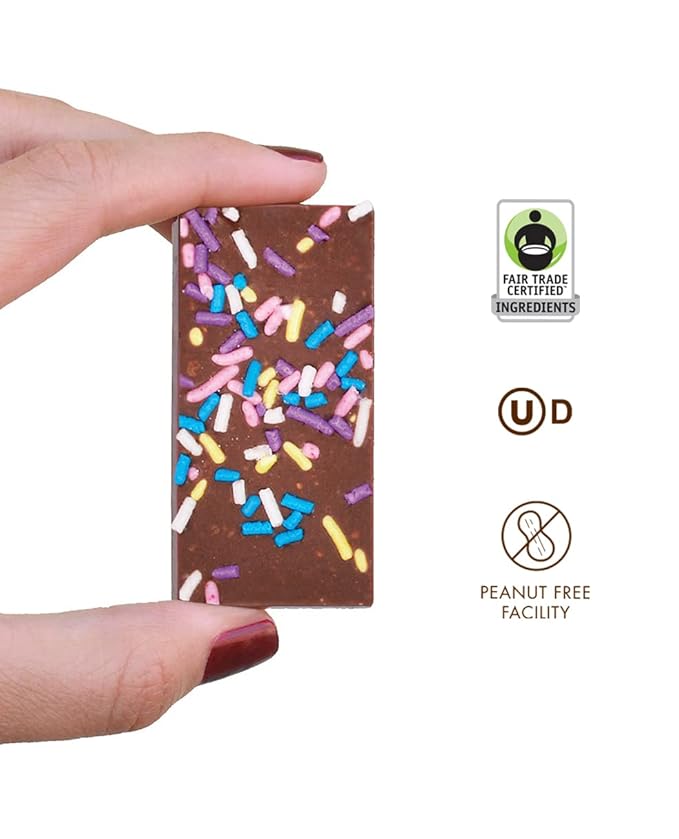 Chuao Chocolatier Sprinkle Dreams Milk Chocolate Mini Bars | Gourmet Artisan No Preservatives | For Gift Baskets Christmas Gifts for Women Men Birthday Thank You Care Package | 24 Pack