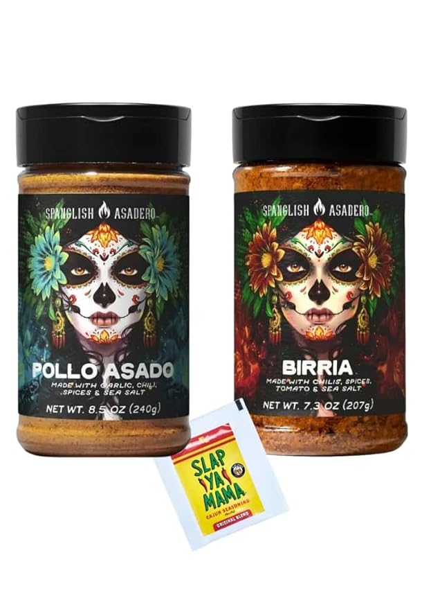Mexican Traditional Seasoning Mix Asadero-Style Spice Blend for Chicken Beef Pork and Vegetables with Bonus Slap Ya Mama Seasoning Packet (7.3 oz Pollo Asado/Birria)