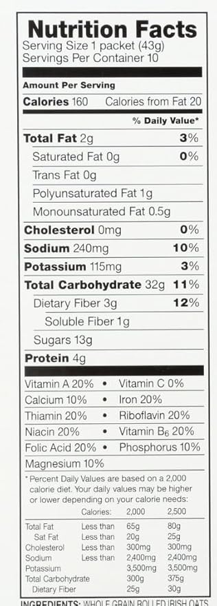 Instant Irish Oatmeal Maple Brown Sugar 15.17 Ounces (Case of 12) by McCann's