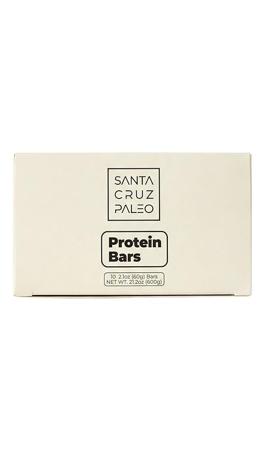 Santa Cruz Paleo Protein Bar – 20g Grass-Fed Whey &amp Collagen Protein – Wildflower Honey Sweetened No Seed Oils High Protein Snack Bar (Vanilla Flavor Pack of 10)