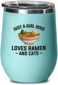 Ramen Lover Teal Edition Wine Tumbler 12oz - Just a girl who loves - Food Lovers chicken pumpkin vegan pantry spicy noodles