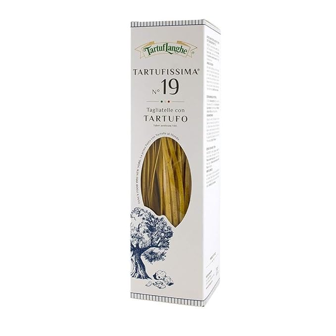 TartufLanghe Tartufissima N°19 Tagliatelle Pasta With Black Truffle – Authentic Imported Italian Wide Egg Noodles Egg Pasta for Truffle Dishes Gourmet Specialty From Italy - 8.81 oz (Pack of 1)