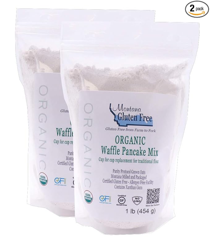 Montana Gluten Free Organic Waffle Pancake Mix 2 1lb pkgs (2lbs total)