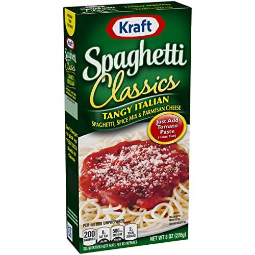 Kraft Spaghetti Classics Tangy Italian Easy Pasta Meal with Spaghetti Spice Mix &amp Parmesan Cheese 8 OZ (Pack of 6)