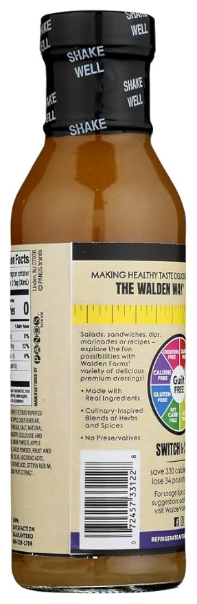 Walden Farms Honey Balsamic Vinaigrette Salad Dressing 12 Ounce (Pack of 6)