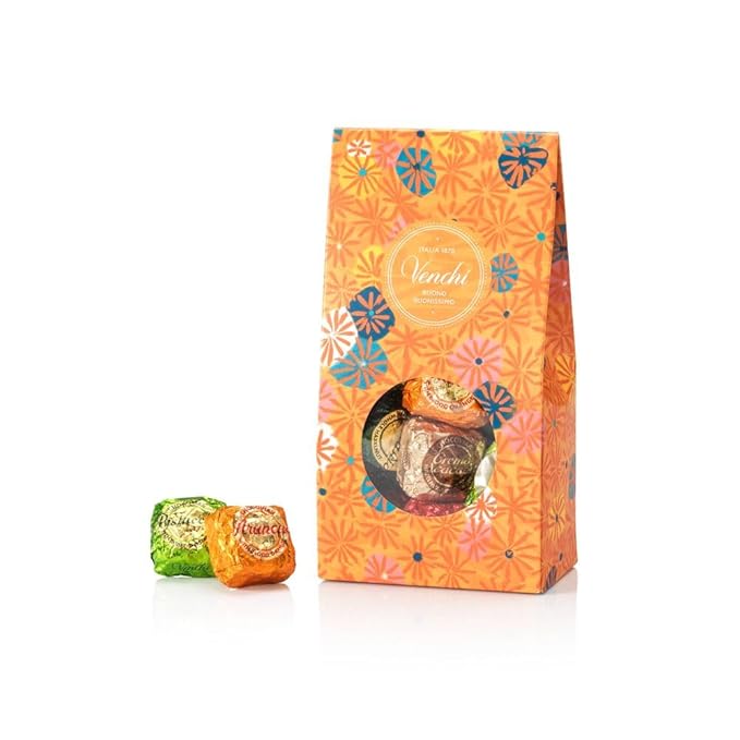 Venchi - Murrine Gift Box with Assorted Chocoviar Chocolates and Roasted Cacao Nibs 11.11 oz Gluten-Free No Artificial Colors or Preservatives Gift Idea